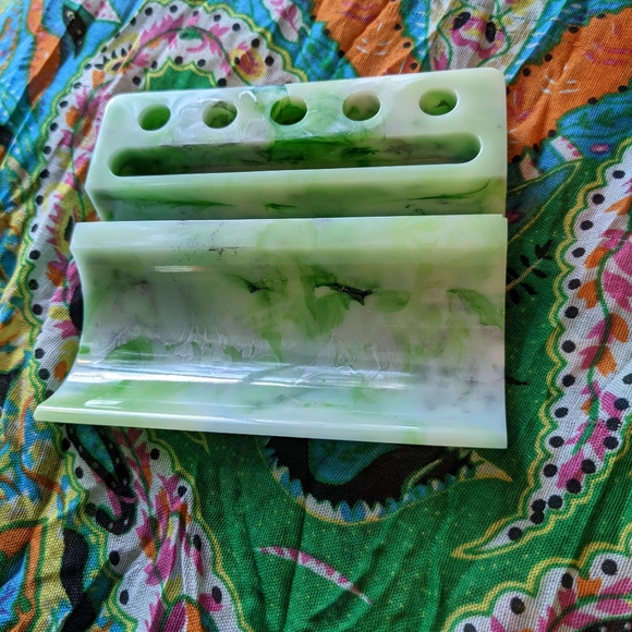 Desk Organizer Phone Holder Tablet Stand Handmade Resin Tech Gear - Picture 4 of 17